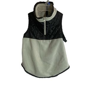 Quilted Three-Quarter Zip Fleece Pet Vest Dog Jacket Size Large